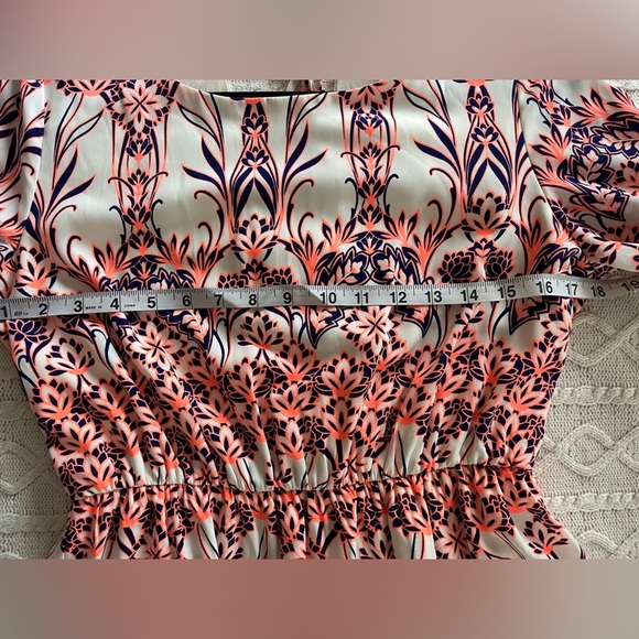 Pink Owl Boutique Fluorescent Orange and Pink Patterned Mini Dress Size Medium - Picture 14 of 14